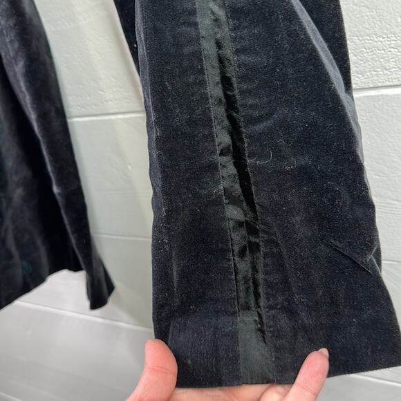 BANANA REPUBLIC Black Velvet Stretch Wide Leg Mid Rise Dress Pants Size 4 - Picture 11 of 11